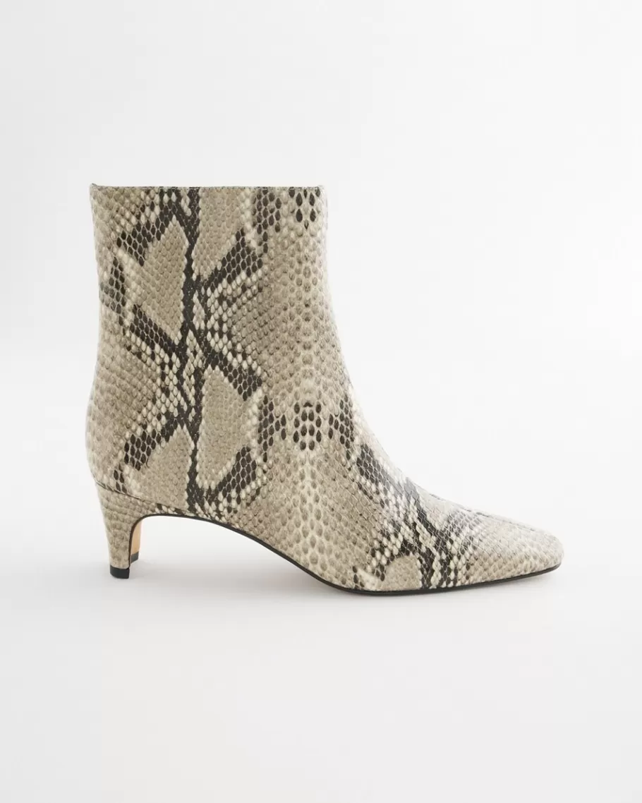 Chico's Faux Snakeskin Skinny Heel Ankle Boot