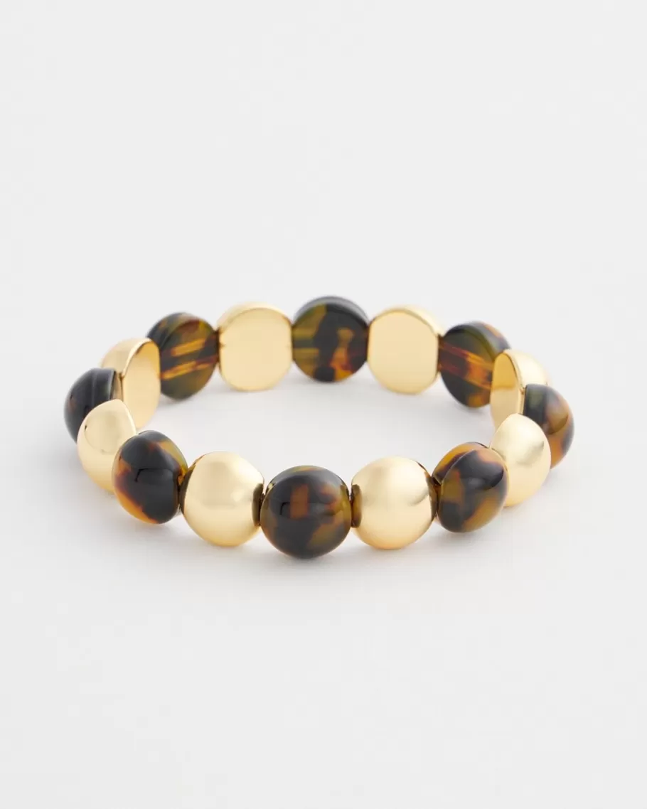 Chico's Faux Tort Beaded Stretch Bracelet