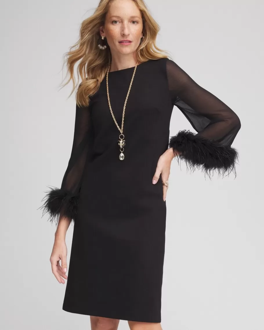 Chico's Feather Cuff Sleeve Dress