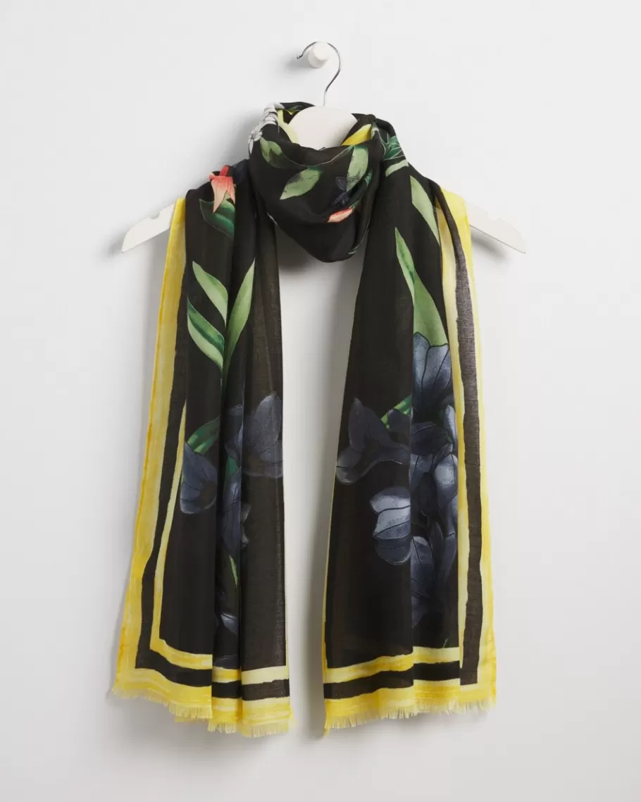 Chico's Floral Oblong Scarf