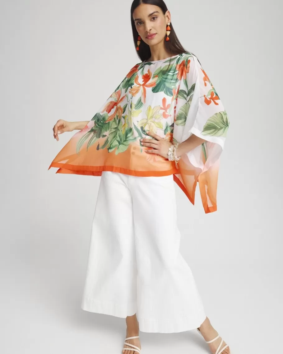 Chico's Floral Ombre Poncho