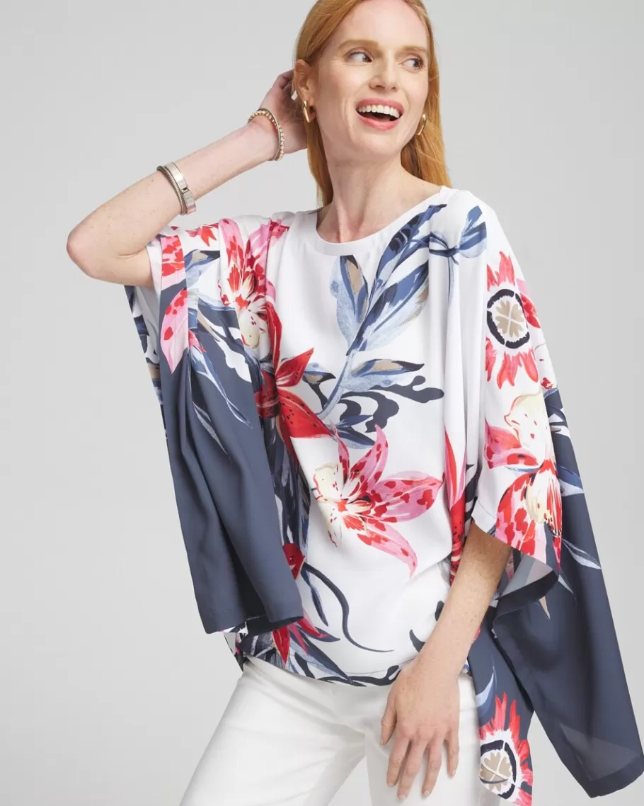 Chico's Floral Poncho