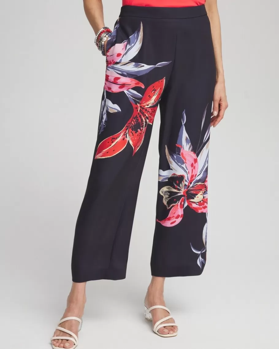 Chico's Floral Print Soft Cropped Pants