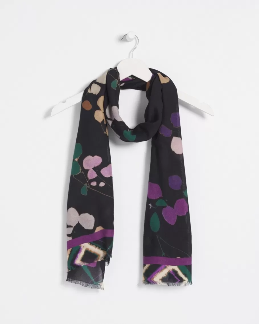 Chico's Floral Sprigs Oblong Scarf