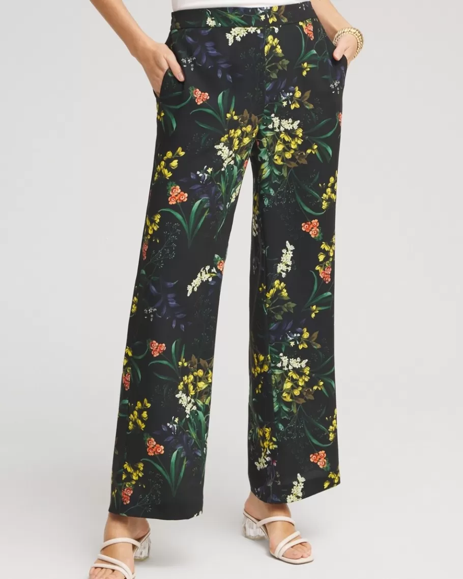 Chico's Floral Wide Leg Soft Pants