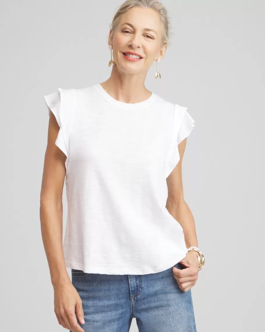 Chico's Flutter Cap Sleeve Tee