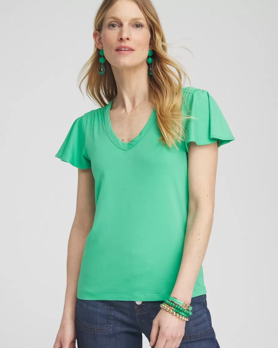 Chico's Flutter Sleeve Tee