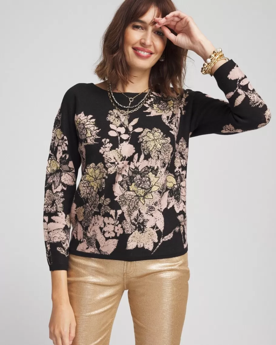 Chico's Foil Dolman-Sleeve Sweater