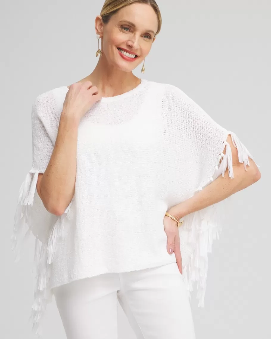 Chico's Fringe Knit Poncho