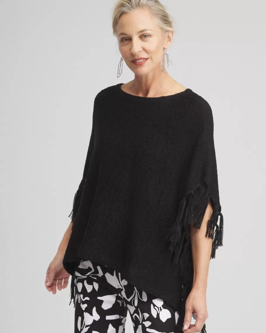 Chico's Fringe Knit Poncho