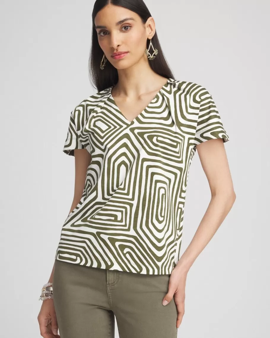 Chico's Geo Tuck Detail Tee