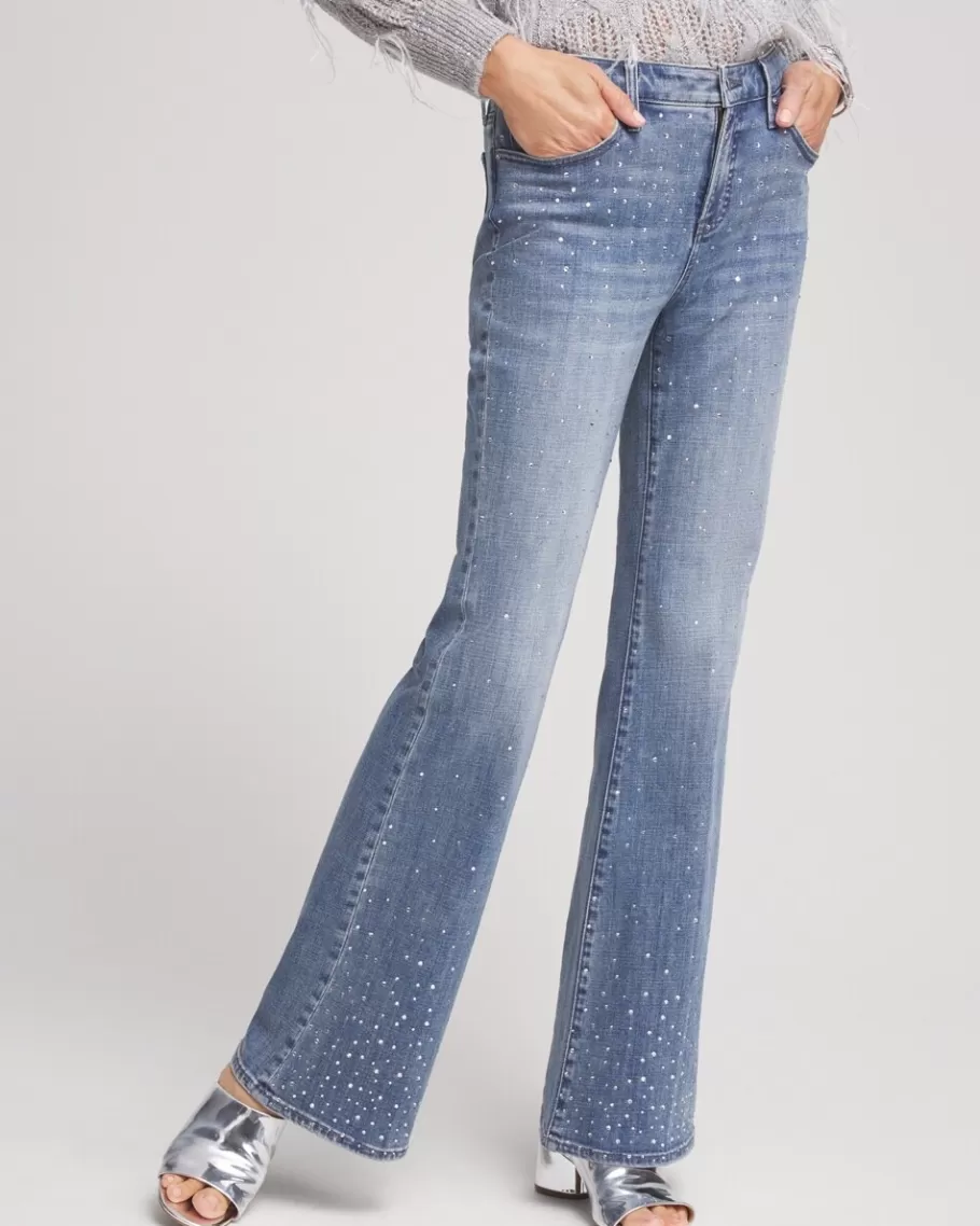 Chico's Girlfriend Embellished Flare Jeans