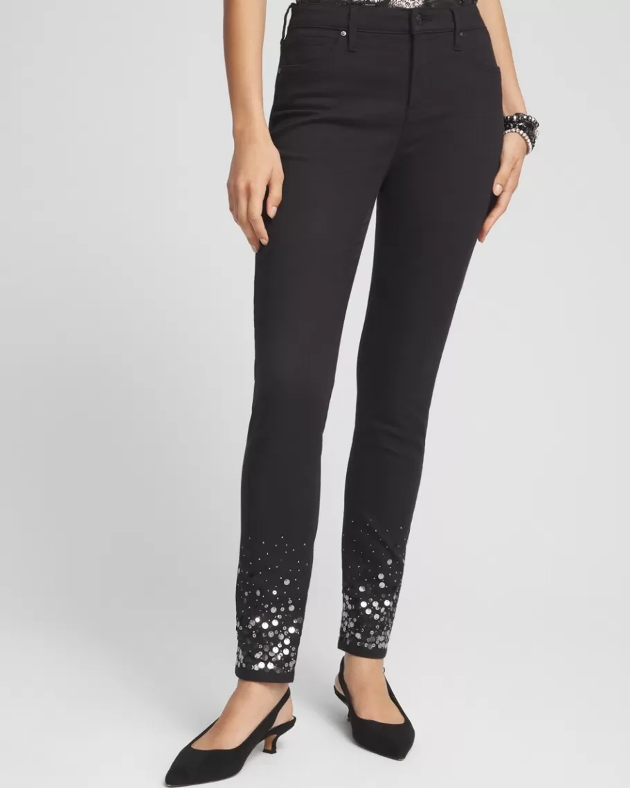 Chico's Girlfriend Sequin Ankle Jeans