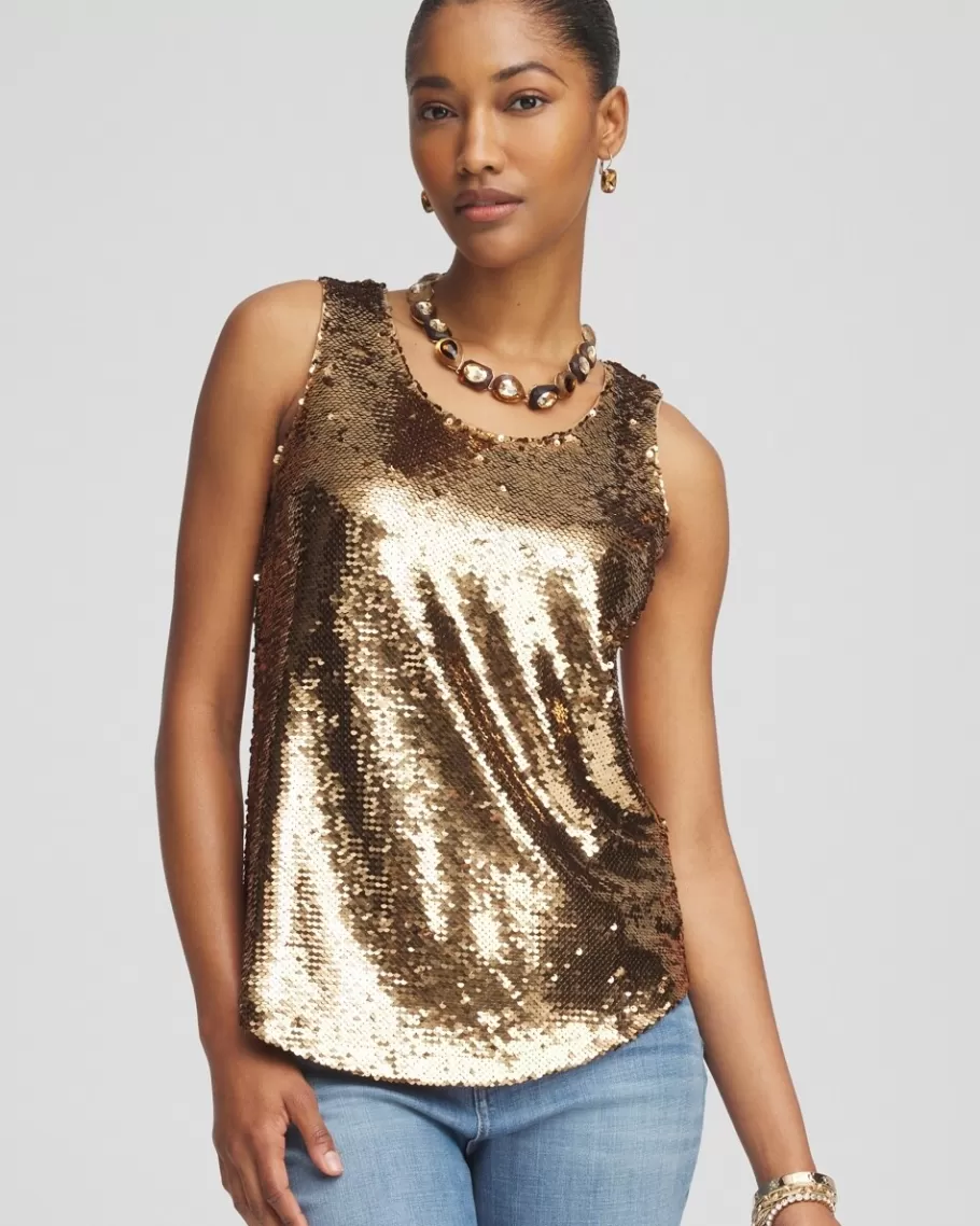 Chico's Gold Sequin Tank