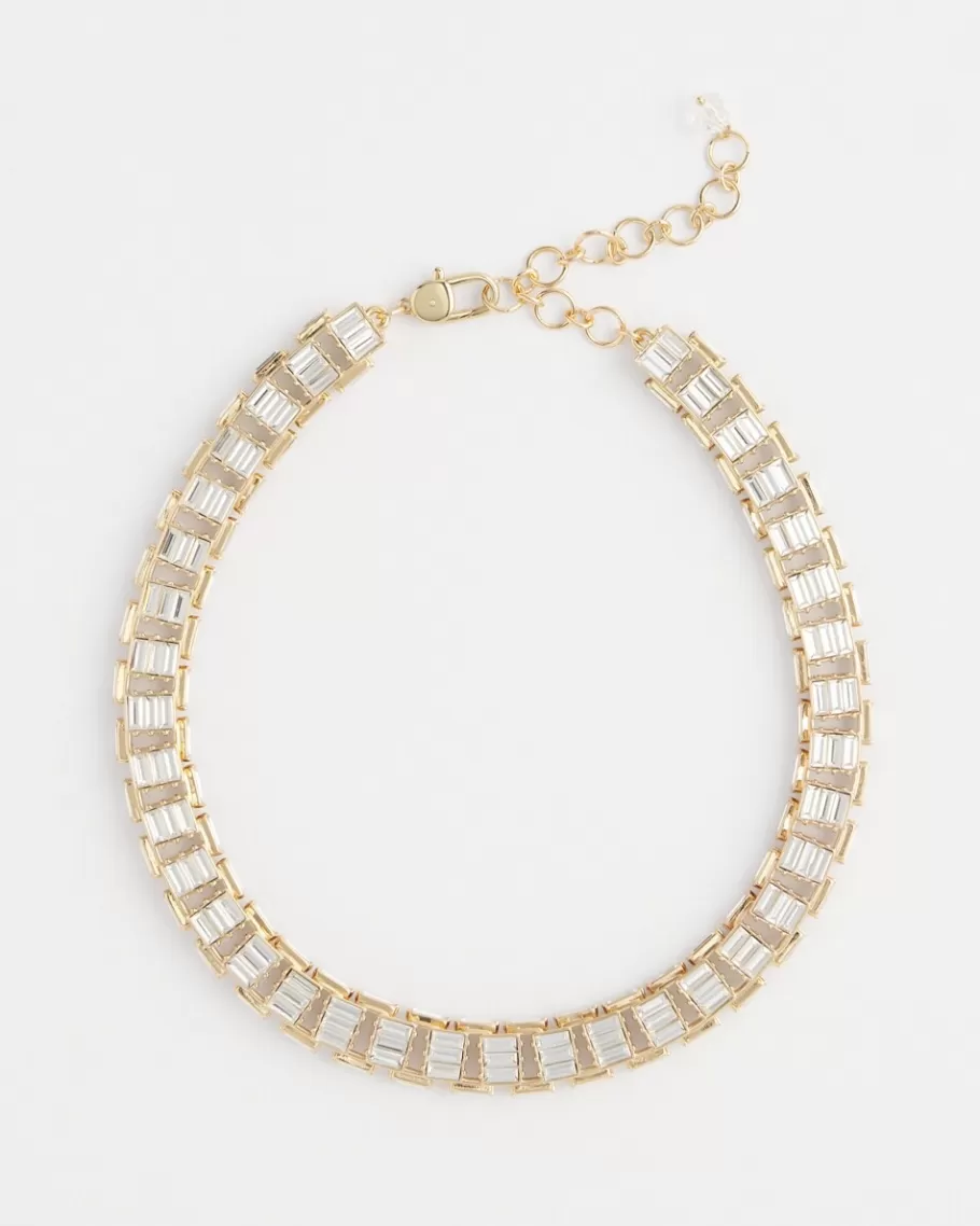 Chico's Tone Baguette Collar Necklace