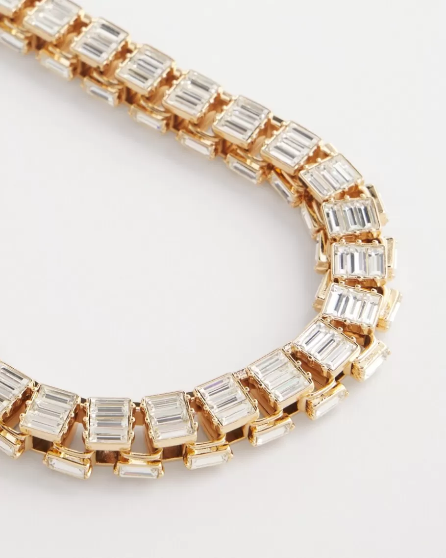 Chico's Tone Baguette Collar Necklace