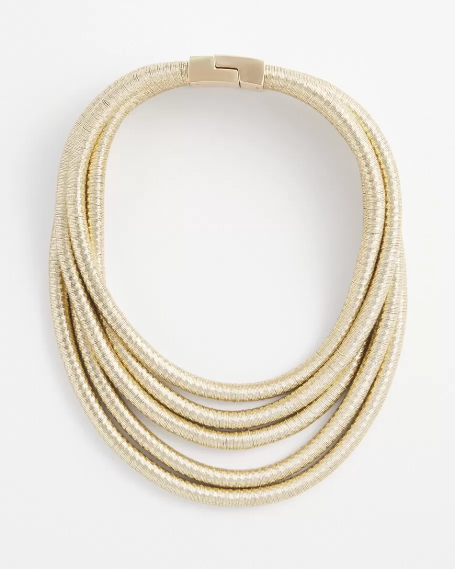 Chico's Tone Coil Collar Necklace