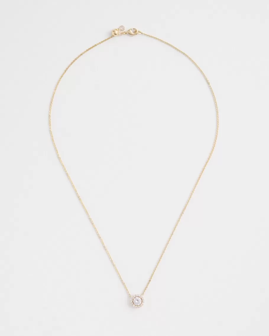 Chico's Tone Drop Stone Necklace