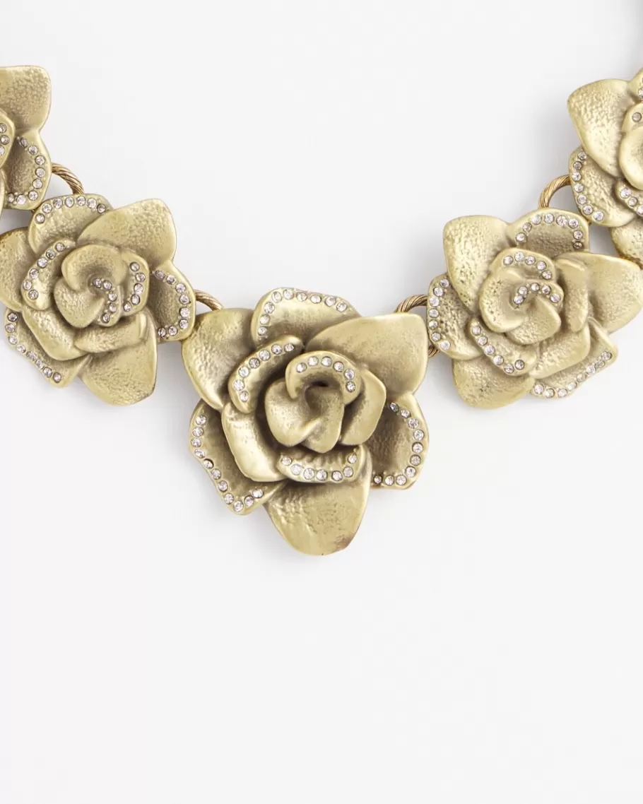 Chico's Tone Flower Collar Necklace