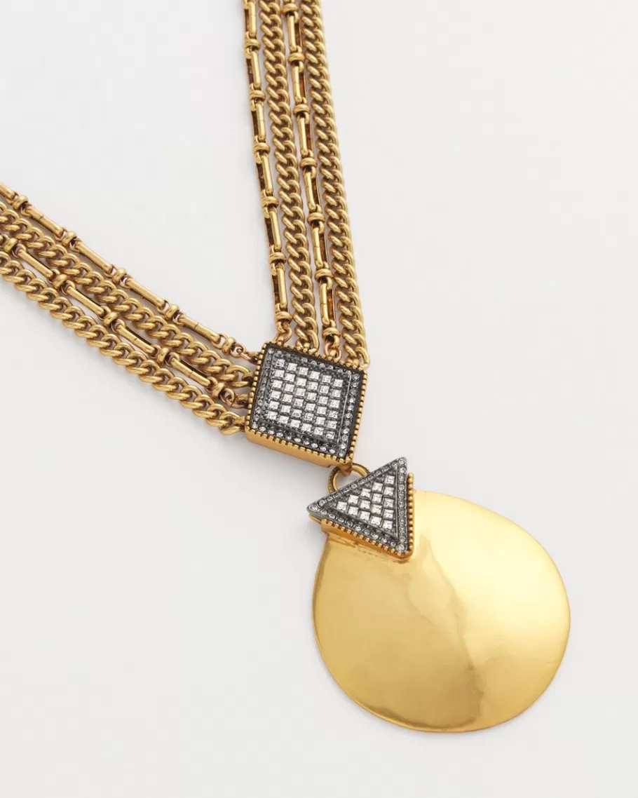 Chico's Tone Pavé Pendant Necklace