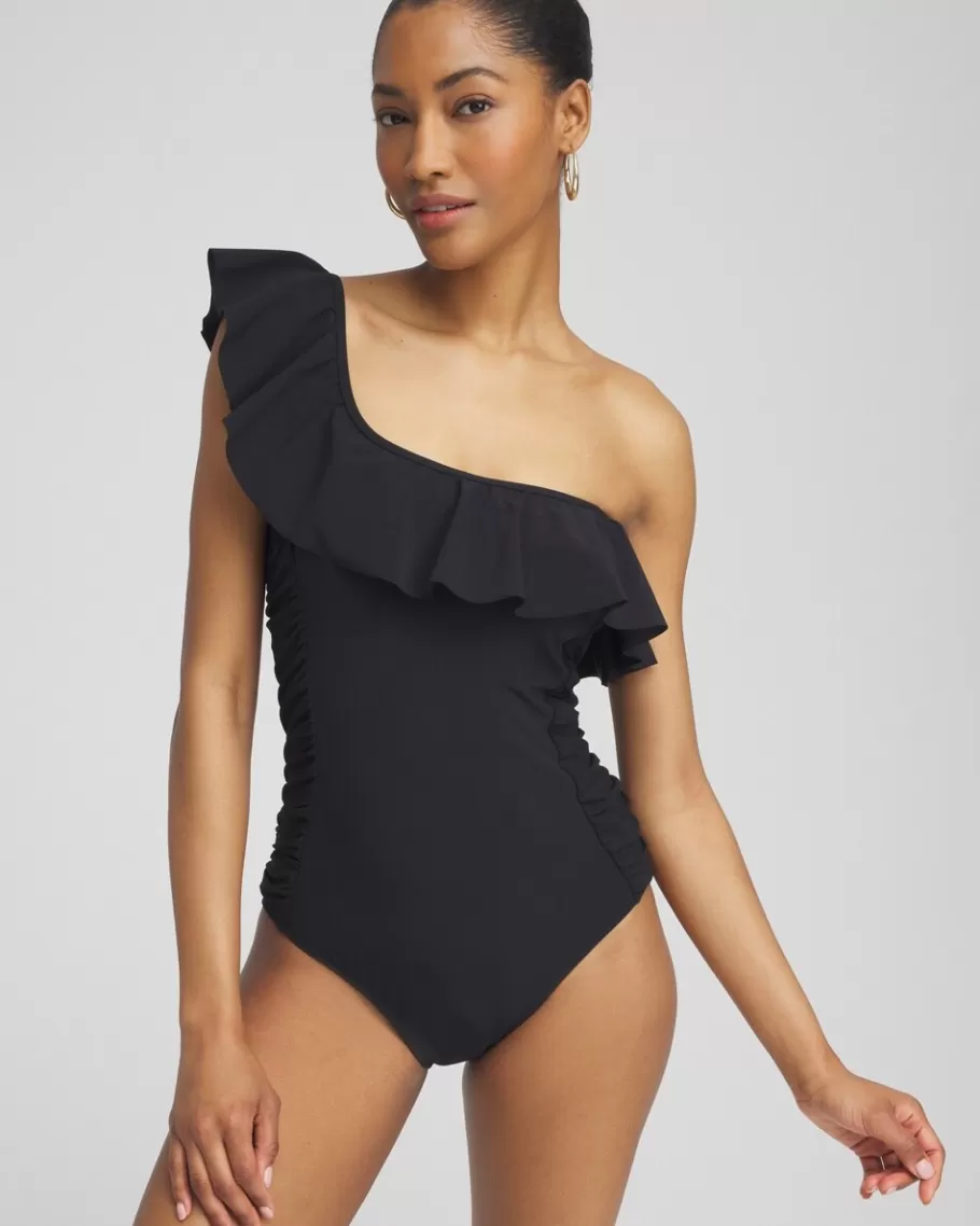 Chico's Gottex One Shoulder One Piece Swimsuit