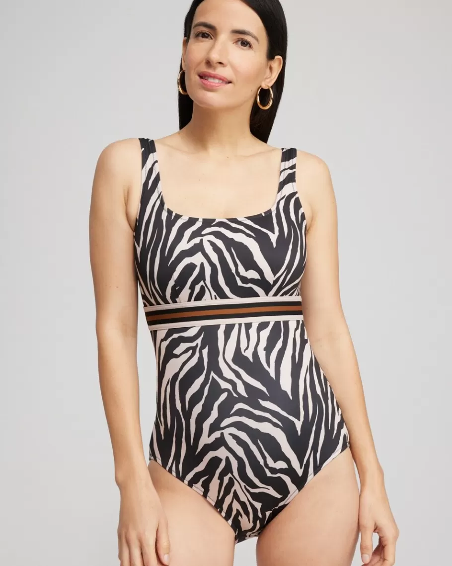 Chico's Gottex Square Neck One Piece Swimsuit