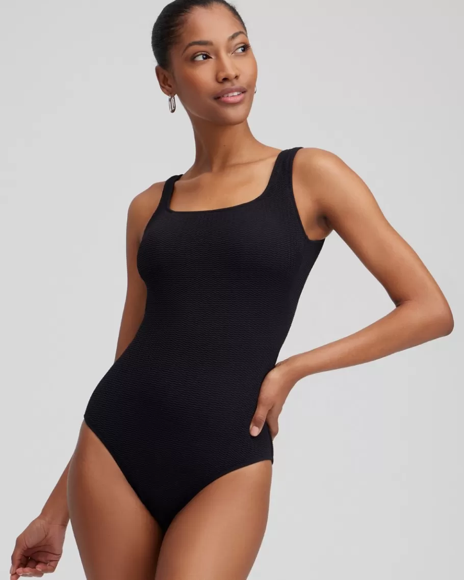 Chico's Gottex Square Neck One Piece Swimsuit