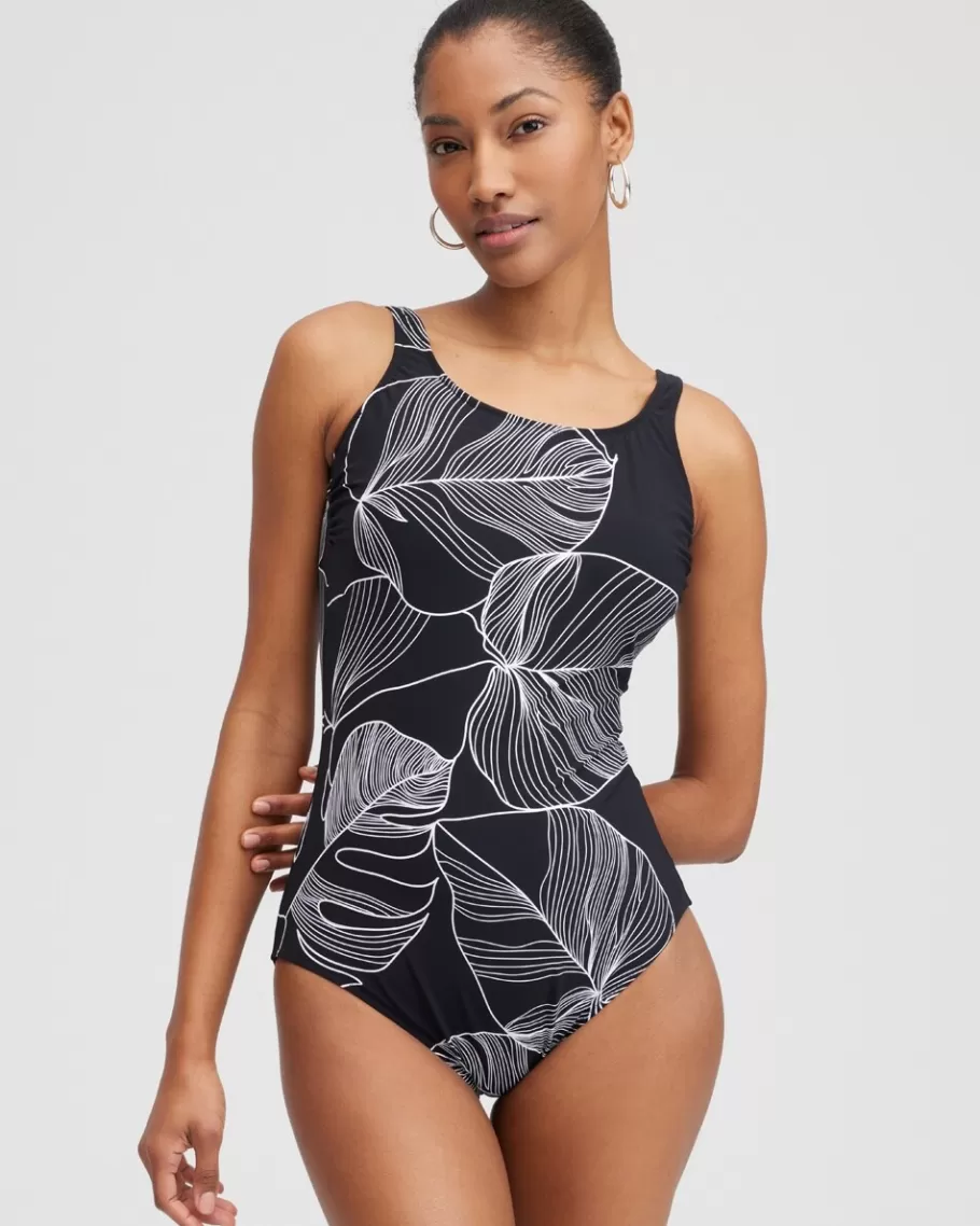 Chico's Gottex Square Neck One Piece Swimsuit