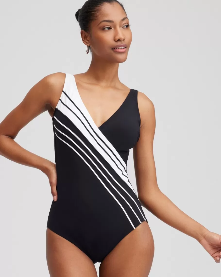 Chico's Gottex V-neck One Piece Swimsuit