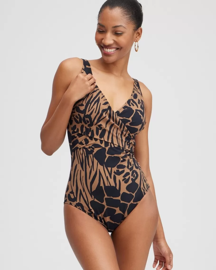 Chico's Gottex Wrap Front One Piece Swimsuit