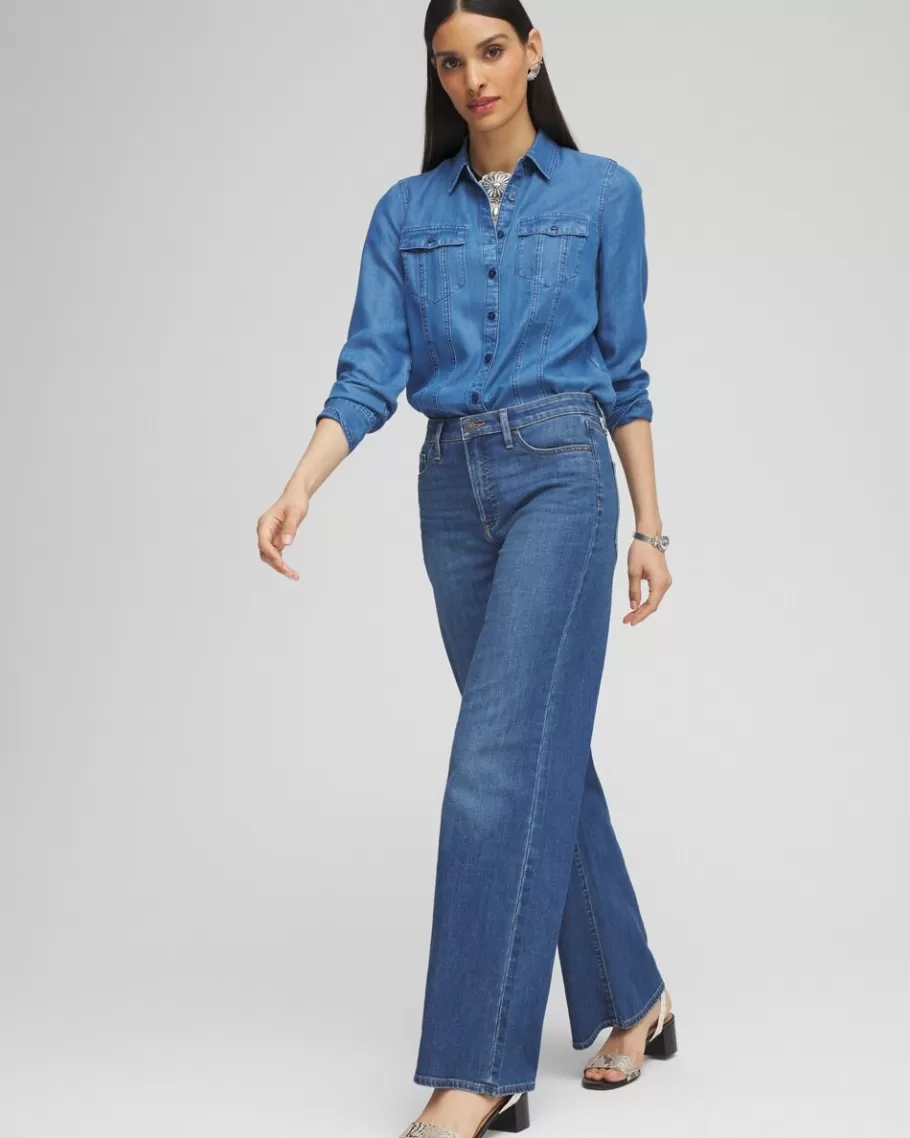 Chico's High Rise Wide Leg Jeans