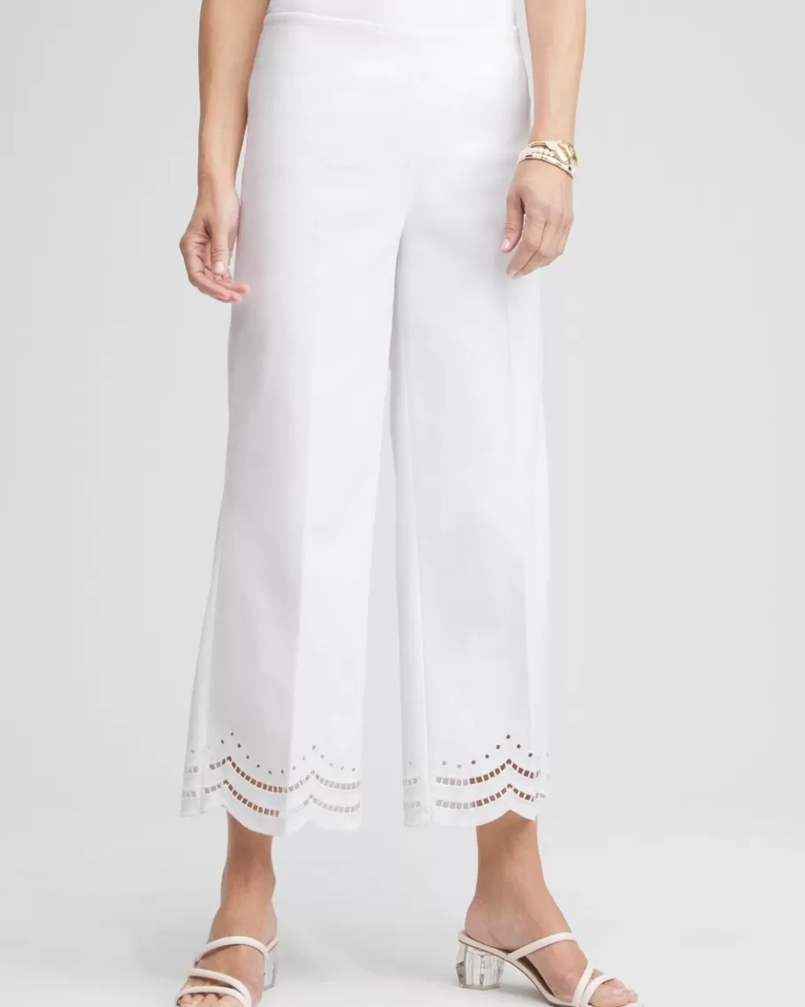 Chico's Juliet Eyelet Hem Culotte Pants