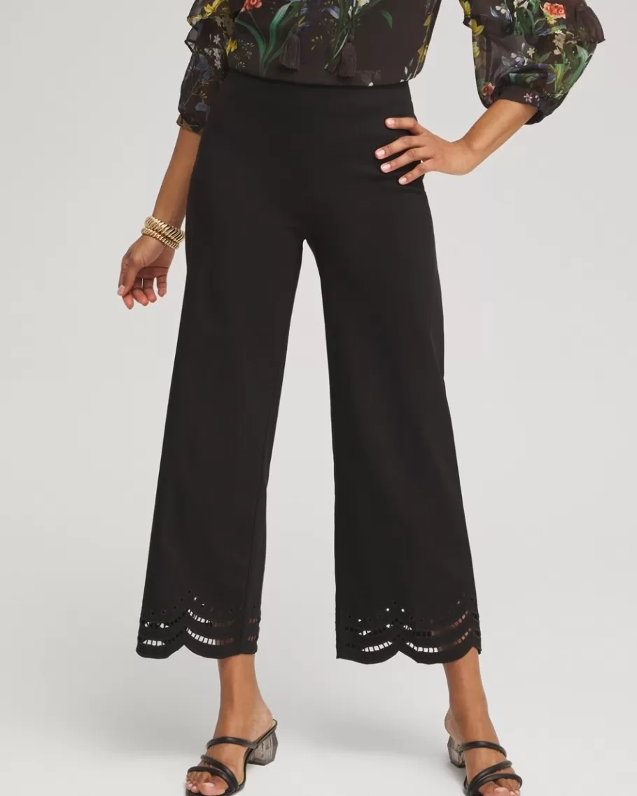 Chico's Juliet Eyelet Hem Culotte Pants