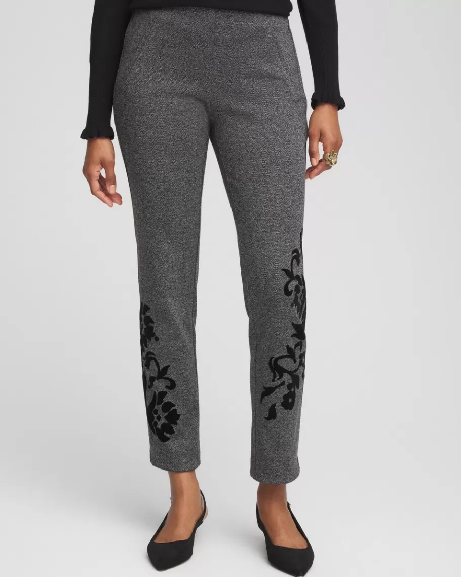 Chico's Juliet Flocked Menswear Ankle Pants