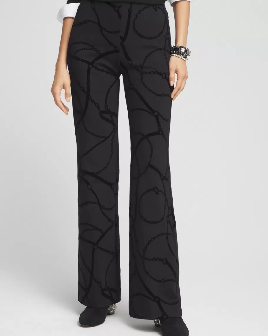 Chico's Juliet Flocked Trouser Pants