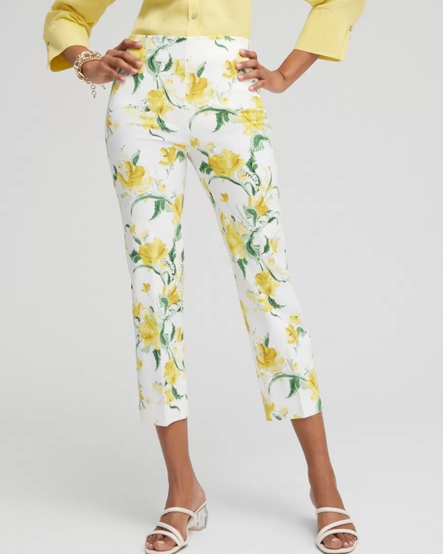 Chico's Juliet Floral Straight Cropped Pants