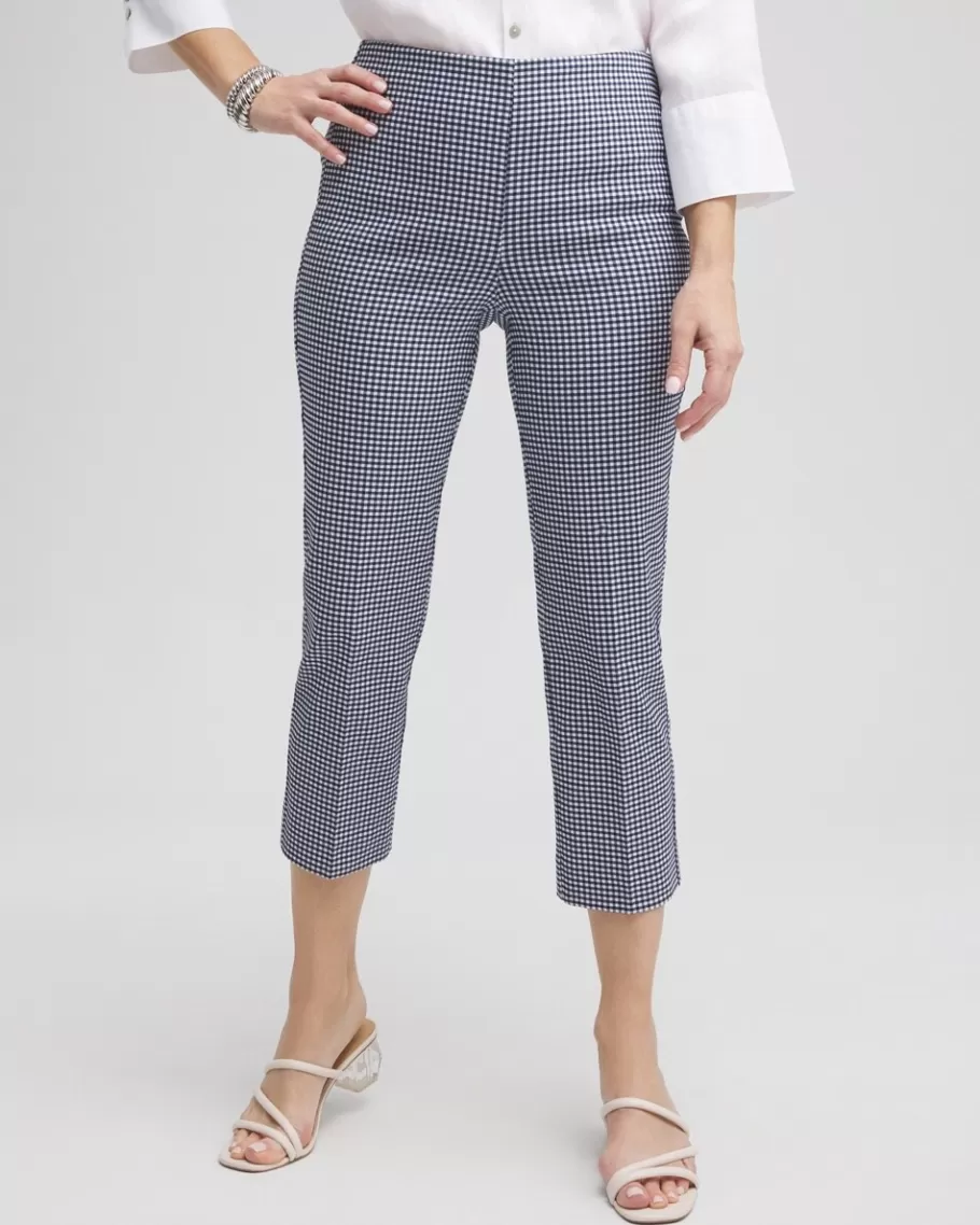 Chico's Juliet Gingham Straight Cropped Pants