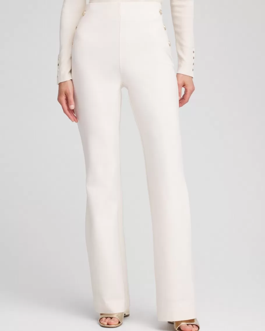 Chico's Juliet Ponte Button Detail Flare Pants