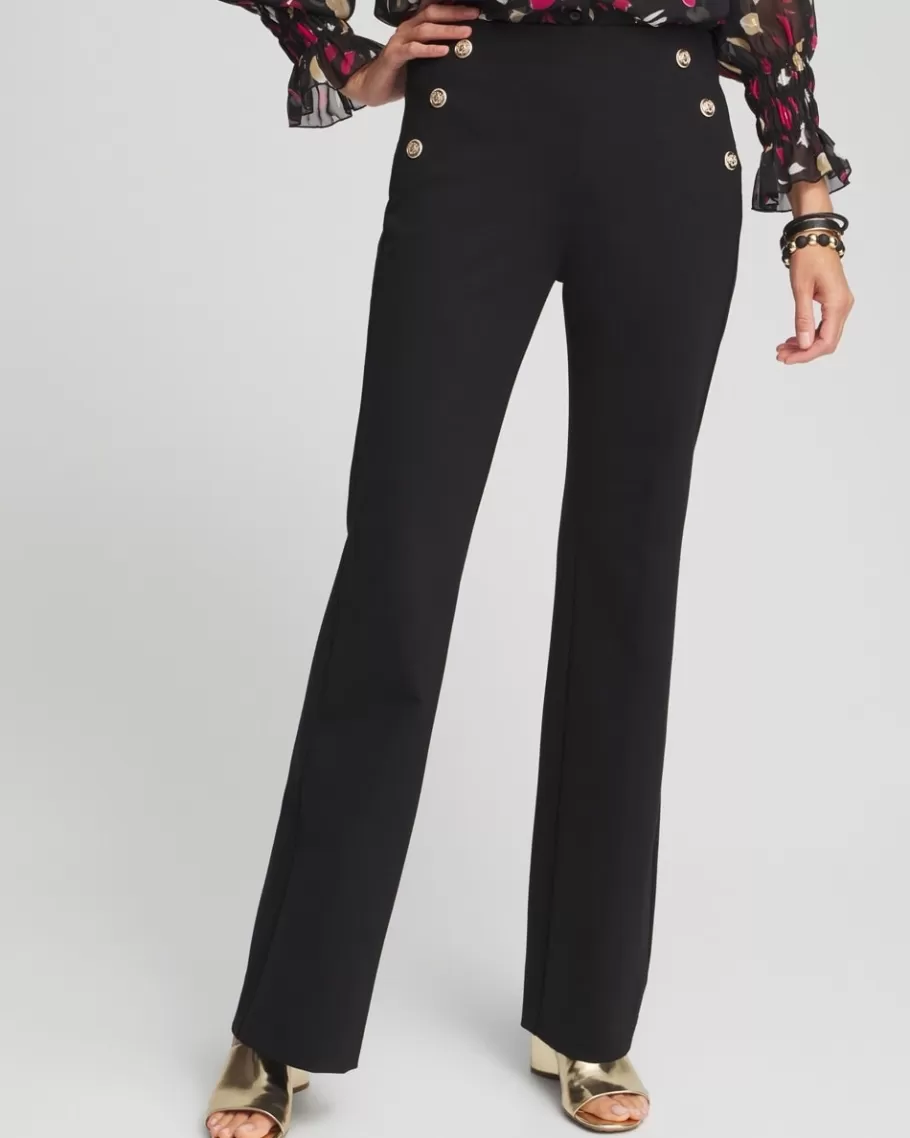 Chico's Juliet Ponte Button Detail Flare Pants