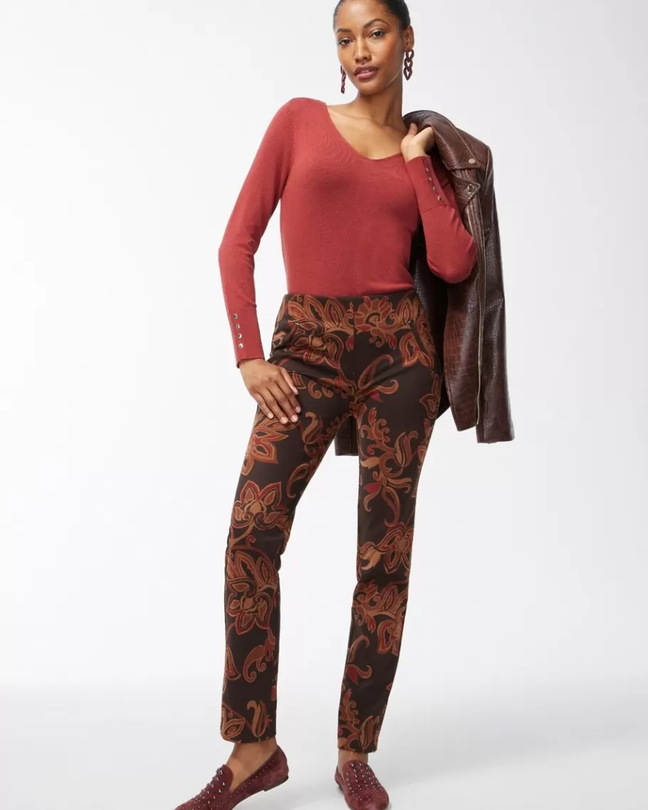 Chico's Juliet Ponte Floral Ankle Pants