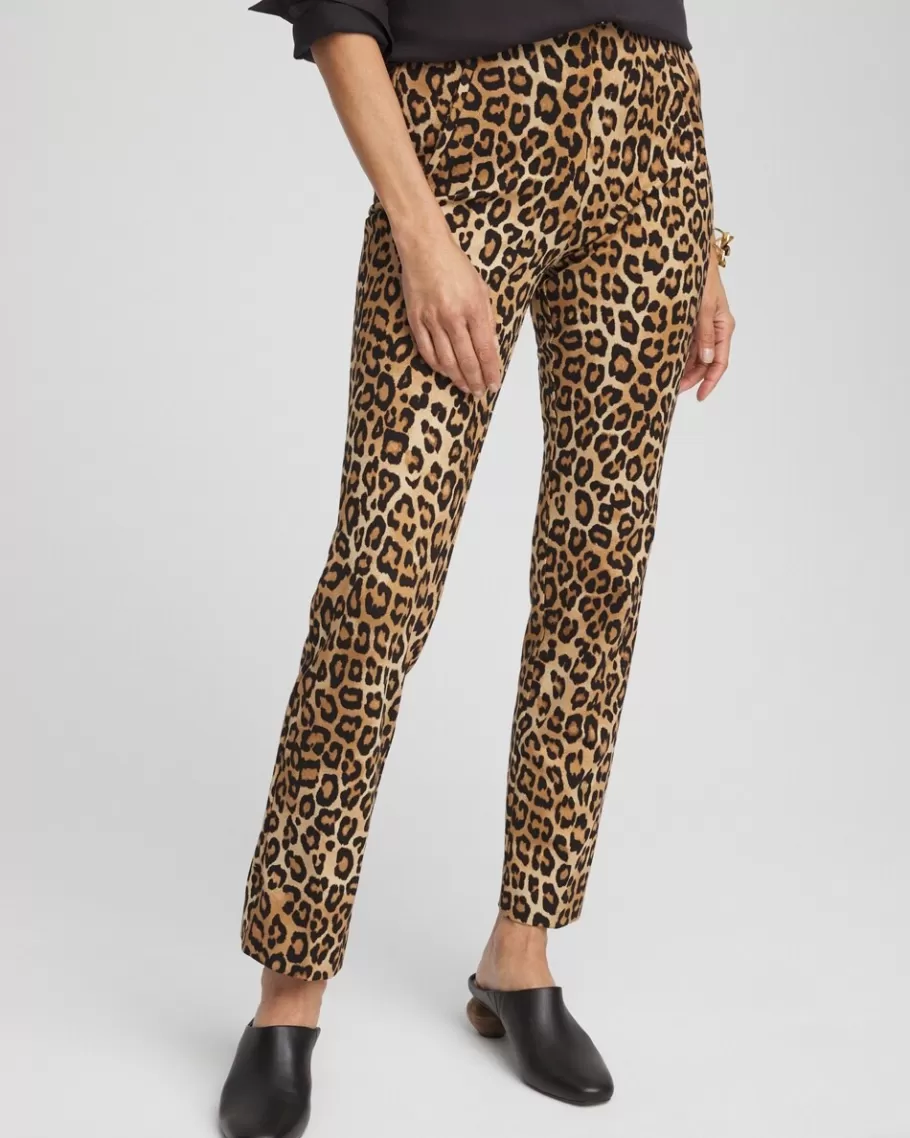 Chico's Juliet Ponte Leopard Ankle Pants