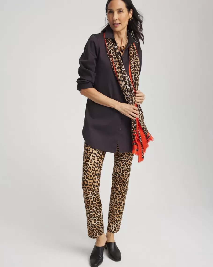 Chico's Juliet Ponte Leopard Ankle Pants