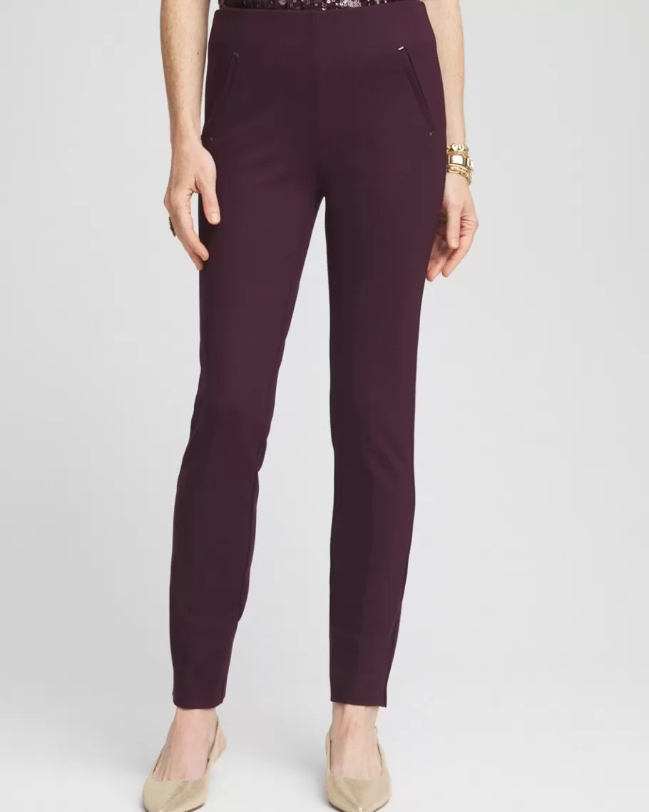 Chico's Juliet Ponte Trim Detail Ankle Pants