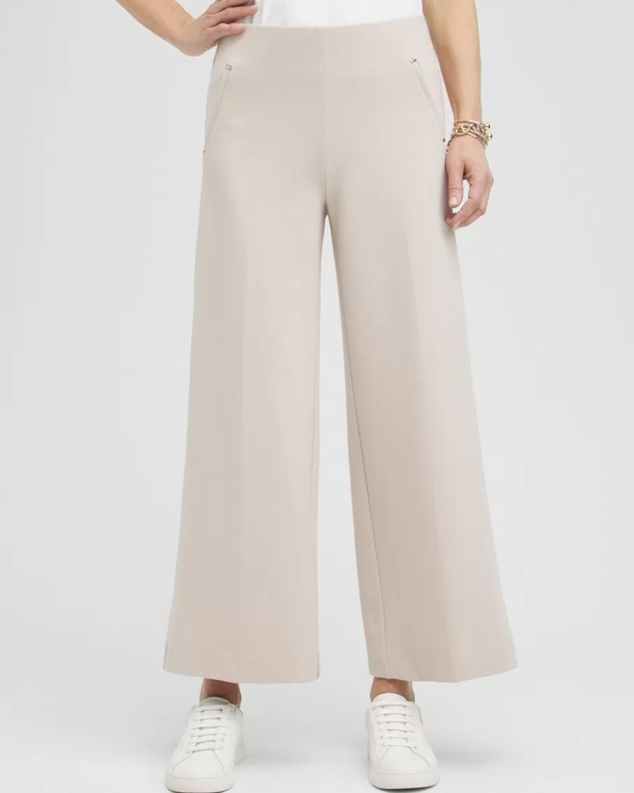 Chico's Juliet Ponte Wide Leg Cropped Pants