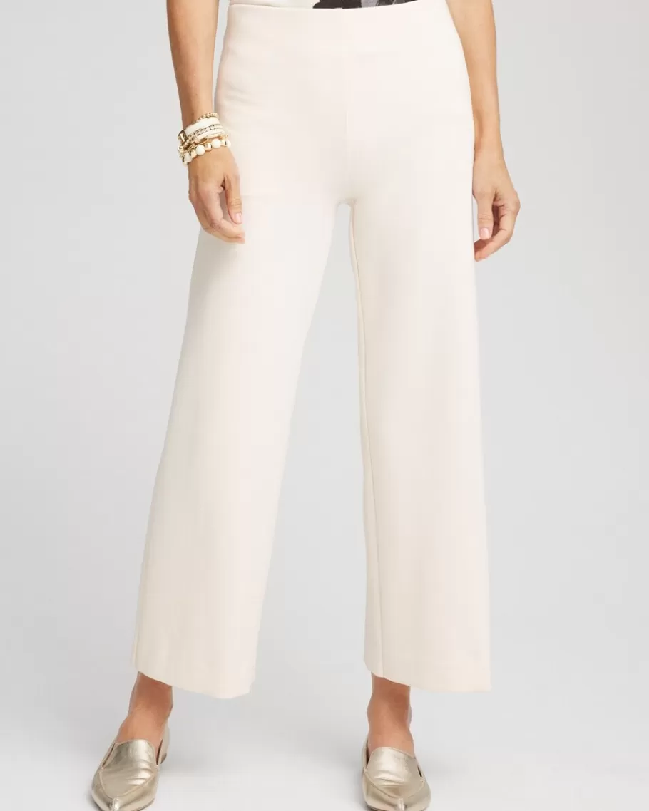 Chico's Juliet Ponte Wide Leg Cropped Pants