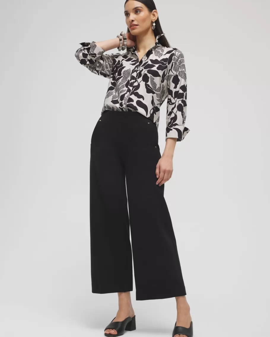 Chico's Juliet Ponte Wide Leg Cropped Pants