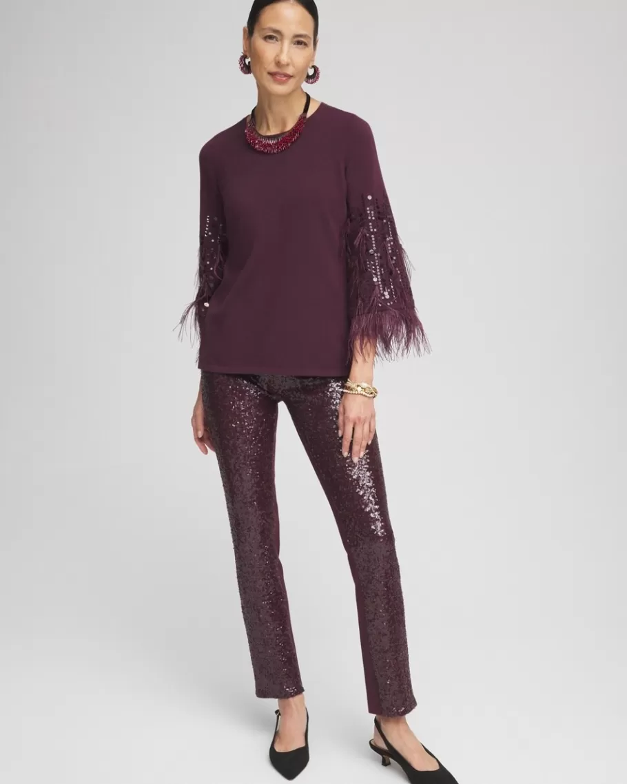 Chico's Juliet Sequin Front Ankle Pants