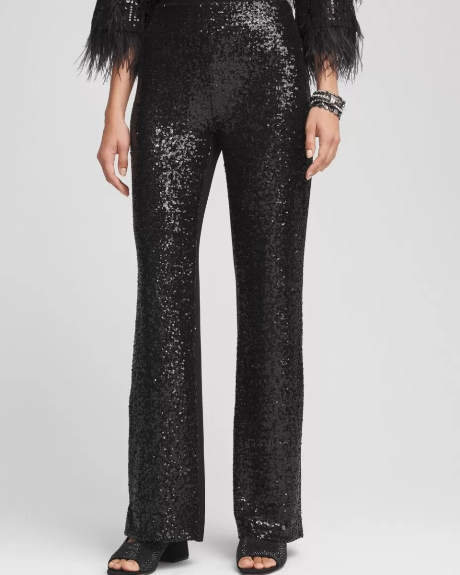 Chico's Juliet Sequin Wide Leg Pant