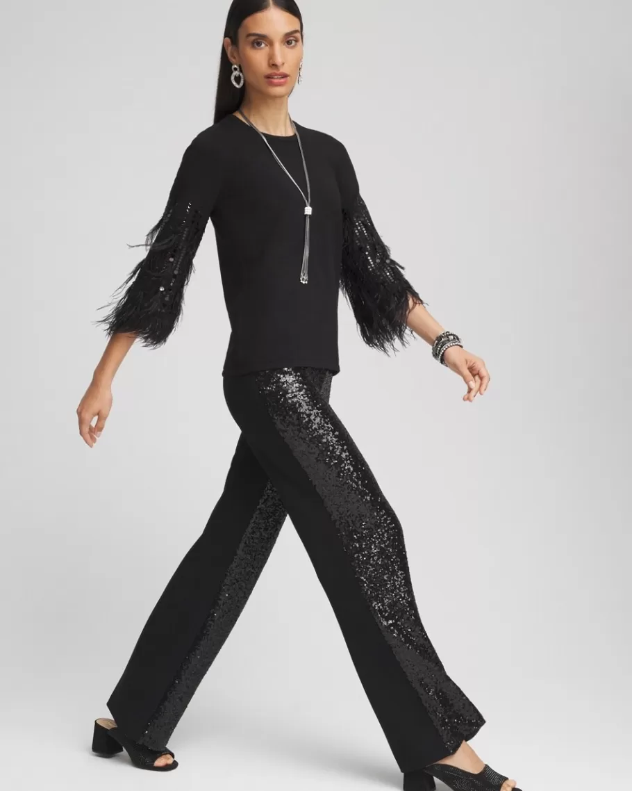 Chico's Juliet Sequin Wide Leg Pant