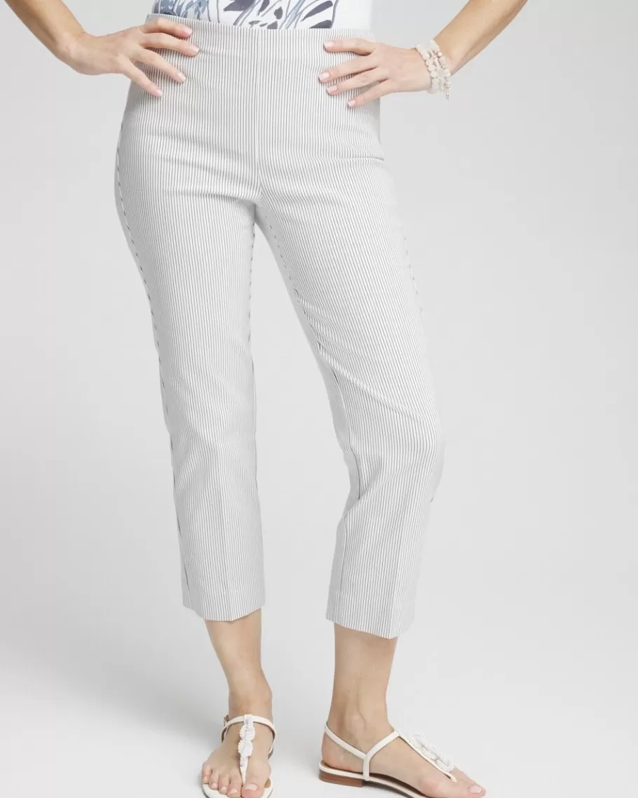 Chico's Juliet Stripe Straight Cropped Pants